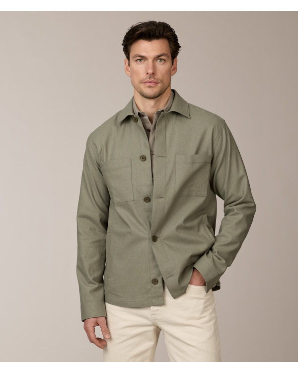 OVERSHIRT ERIC IVY LINEN BLEND